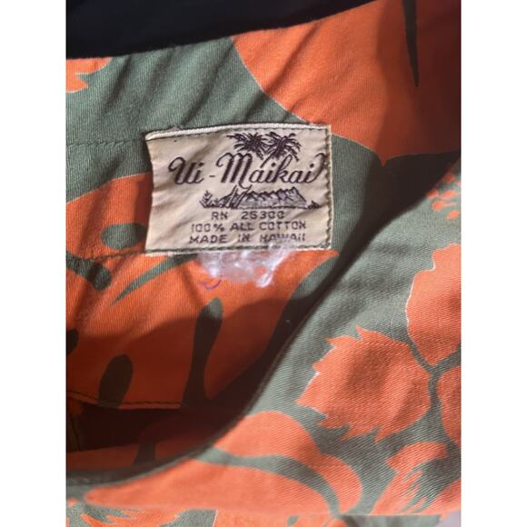Ui Maikai Hawaiian Shift Dress Tag Size L Bold Tropical Hibiscus Print 1960s - Picture 12 of 14
